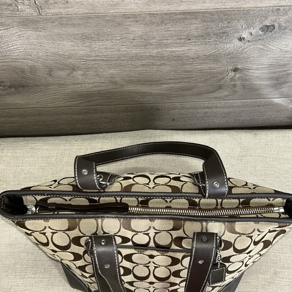 Coach 6042 Brown Monogram Canvas Shoulder Bag - Picture 11 of 13